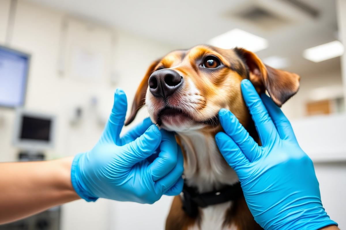 Veterinarian preparing to vaccinate a dog at a Nairobi pet clinic